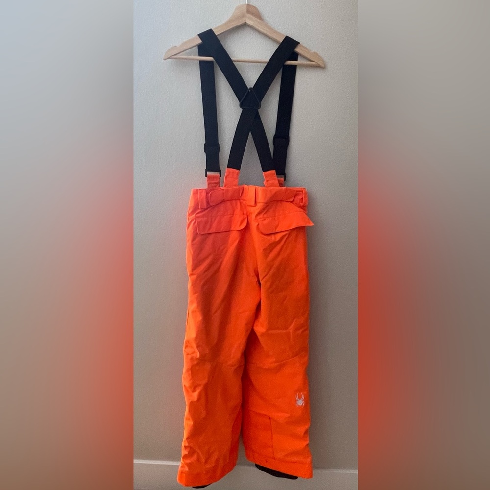Spyder Insulated Waterproof Boys Ski Pants Size 14 / Neon Orange